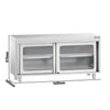 Szafka robocza PREMIUM – stal nierdzewna – 1600 x 600 mm – z drzwiami szklanymi przesuwnymi