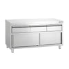 Edelstahl Arbeitsschrank PREMIUM - 1600x700mm - mit 3 Schubladen