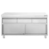 Edelstahl Arbeitsschrank PREMIUM - 1600x700mm - mit 3 Schubladen