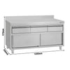 Edelstahl Arbeitsschrank ECO - 1600x700mm - mit 3 Schubladen & Aufkantung