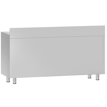 Szafka robocza ze stali nierdzewnej ECO - 1600x700 mm - z 3 szufladami po lewej stronie i panelem tylnym - Prime Gastro