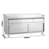 Edelstahl Arbeitsschrank PREMIUM - 1600x700mm - mit 3 Schubladen