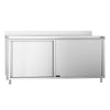 Stainless Steel Floor Cupboard PREMIUM - 1800x600mm - with Sliding Doors & Upstand