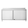 Stainless Steel Floor Cupboard PREMIUM - 1800x800mm - with Sliding Doors & Upstand