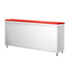 Stainless Steel Floor Cupboard PREMIUM - 1800x600mm - with Sliding Doors - incl. Chopping Board Red