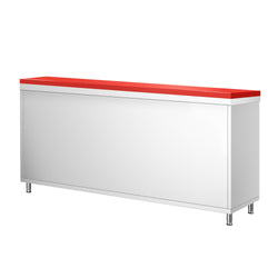 Stainless Steel Floor Cupboard PREMIUM - 1800x600mm - with Sliding Doors - incl. Chopping Board Red