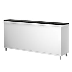 Szafka robocza ze stali nierdzewnej PREMIUM – 1800 x 700 mm – z drzwiami przesuwnymi – wraz z blatem granitowym