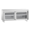 Szafka robocza ze stali nierdzewnej PREMIUM - 1800x700mm - z szklanymi drzwiami suwanymi