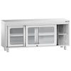 Szafka robocza ze stali nierdzewnej PREMIUM - 1800x700mm - z szklanymi drzwiami suwanymi