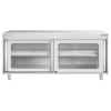 Stainless Steel Floor Cupboard PREMIUM - 1800x600mm - with Glass Sliding Doors