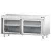 Stainless Steel Floor Cupboard PREMIUM - 1800x600mm - with Glass Sliding Doors