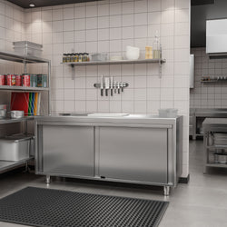 Stainless Steel Floor Cupboard PREMIUM - 2000x700mm - with Sliding Doors