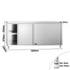 Stainless Steel Floor Cupboard PREMIUM - 1800x700mm - with Sliding Doors