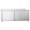 Stainless Steel Floor Cupboard PREMIUM - 2000x700mm - with Sliding Doors & Upstand