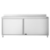Stainless Steel Floor Cupboard PREMIUM - 2000x700mm - with Sliding Doors & Upstand