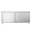 Stainless Steel Floor Cupboard PREMIUM - 2000x600mm - with Sliding Doors - incl. Chopping Board White
