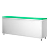 Szafka robocza PREMIUM – stal nierdzewna – 2000 x 600 mm – z drzwiami przesuwnymi – z zieloną deską do krojenia 1/2