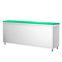 Szafka robocza ze stali nierdzewnej PREMIUM – 2000 x 600 mm – z drzwiami przesuwnymi – w zestawie z półtalerzem do krojenia w kolorze zielonym