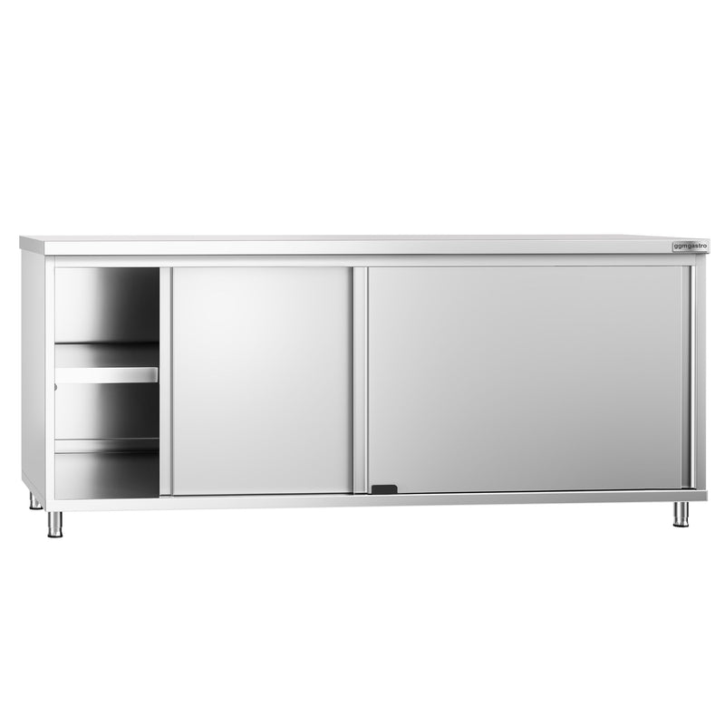 Stainless Steel Floor Cupboard PREMIUM - 2000x600mm - with Sliding Doors