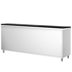 Szafka robocza ze stali nierdzewnej PREMIUM – 2000 x 800 mm – z drzwiami przesuwnymi – wraz z blatem granitowym