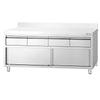 Edelstahl Arbeitsschrank PREMIUM - 2000x700mm - mit 4 Schubladen & Aufkantung