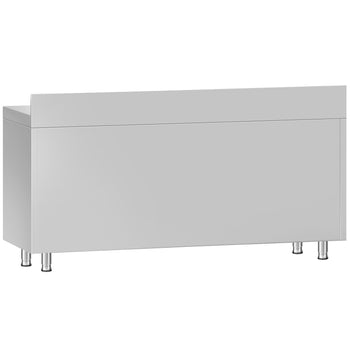 Szafka robocza ze stali nierdzewnej ECO - 2000x600 mm - z 3 szufladami po lewej stronie i panelem tylnym - Prime Gastro