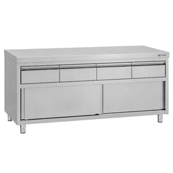 Edelstahl Arbeitsschrank ECO - 2000x700mm - mit 4 Schubladen
