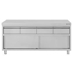 Edelstahl Arbeitsschrank ECO - 2000x700mm - mit 4 Schubladen