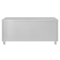 Szafka robocza ze stali nierdzewnej ECO – 2000 x 600 mm – z 4 szufladami i drzwiami przesuwnymi