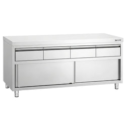 Edelstahl Arbeitsschrank PREMIUM - 2000x700mm - mit 4 Schubladen