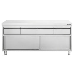 Edelstahl Arbeitsschrank PREMIUM - 2000x700mm - mit 4 Schubladen