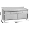 Edelstahl Arbeitsschrank ECO - 2000x700mm - mit 4 Schubladen & Aufkantung