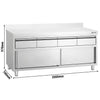 Edelstahl Arbeitsschrank PREMIUM - 2000x700mm - mit 4 Schubladen & Aufkantung