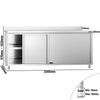 Stainless Steel Floor Cupboard PREMIUM - 2000x700mm - with Sliding Doors & Upstand
