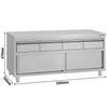 Edelstahl Arbeitsschrank ECO - 2000x700mm - mit 4 Schubladen