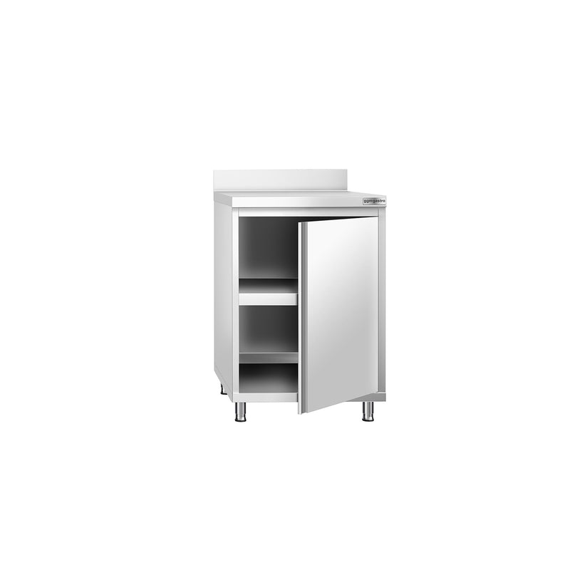 Stainless Steel Floor Cupboard PREMIUM - 600x600mm - with Hinged Doors & Upstand