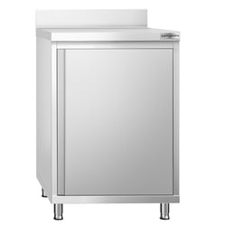 Stainless Steel Floor Cupboard PREMIUM - 600x700mm - with Hinged Doors & Upstand