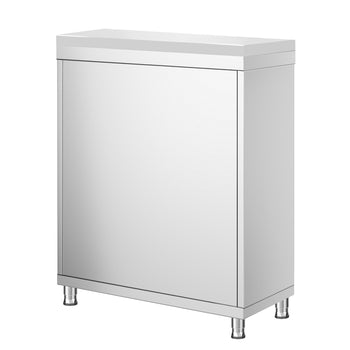 Szafka robocza ze stali nierdzewnej PREMIUM – 600 x 700 mm – z drzwiami skrzydłowymi – wraz z blatem do krojenia w kolorze białym - Prime Gastro