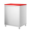 Stainless Steel Floor Cupboard PREMIUM - 600x700mm - with Hinged Door - incl. Chopping Board Red