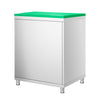 Szafka robocza ze stali nierdzewnej PREMIUM - 600x700mm - z drzwiami na zawiasach - z deską do krojenia, kolor: zielony