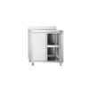 Stainless Steel Floor Cupboard PREMIUM - 800x600mm - with Double Doors & Upstand