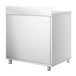 Stainless Steel Floor Cupboard PREMIUM - 800x600mm - with Double Doors & Upstand