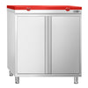 Stainless Steel Floor Cupboard PREMIUM - 800x700mm - with Double Doors - incl. Chopping Board Red