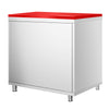 Stainless Steel Floor Cupboard PREMIUM - 800x700mm - with Double Doors - incl. Chopping Board Red