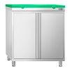 Stainless Steel Floor Cupboard PREMIUM - 800x600mm - with Double Doors - incl. Chopping Board Green