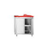 Stainless Steel Floor Cupboard PREMIUM - 800x700mm - with Double Doors - incl. Chopping Board Red
