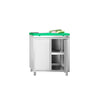 Stainless Steel Floor Cupboard PREMIUM - 800x600mm - with Double Doors - incl. Chopping Board Green