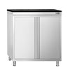 Szafka robocza PREMIUM – stal nierdzewna – 800 x 700 mm – z drzwiami skrzydłowymi – z blatem granitowym, zdjęcie 3 z 9