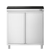 Szafka robocza PREMIUM – stal nierdzewna – 800 x 700 mm – z drzwiami skrzydłowymi – z blatem granitowym, zdjęcie 4 z 9