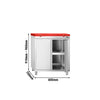 Stainless Steel Floor Cupboard PREMIUM - 800x700mm - with Double Doors - incl. Chopping Board Red